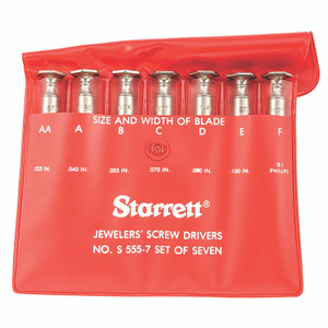 Starrett JEWELLERS' SCREW DRIVERS, SET OF 7