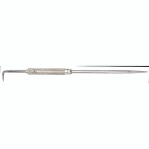 Starrett Steel Pocket Scriber with Hexagon Shape Head - 2-7/8 (72mm) Point  Length, 3/8 (9.5mm) Handle Diameter, Knurled and Nickel-Plated Handle 