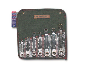 Wright Tool 9446  Reverse Ratcheting Box Wrench 7 Piece Set - 12 Point Offset Metric 7mm - 21mm