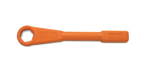 Wright Tool 18H34  Striking Face Box Wrench 6 Point Straight Handle Heavy Duty Safety Orange - 1-1/16"