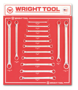 Wright Tool D942  SAE Double Box End 12 Point Wrench Display - 15 Pieces