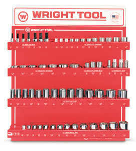 Wright Tool D947  1/2" Drive SAE 6 Point Standard, Deep &Hex Bit Socket Display - 61 Pieces