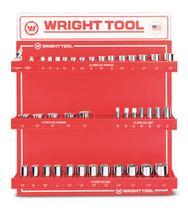 Wright Tool D948  1/2" Drive SAE 12 Point Standard and Deep Socket Display - 40 Pieces