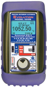 PIE 525B Automated RTD & Thermocouple Calibrator.  Comes with rubber boot, hands free carrying case, test leads and NIST cert.