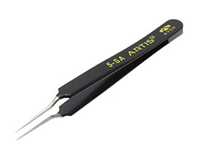 Aven 18062ARS 5-SA Style Artis Tweezer, Black with Yellow Print