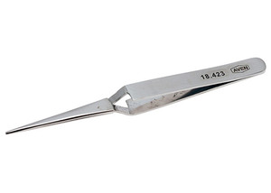 Aven 18419 Straight Narrow Self Locking General Purpose Tweezer, Stainless St...