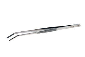 Aven 18492 Blunt Serrated General Purpose Tweezer, Stainless Steel, 10" Length