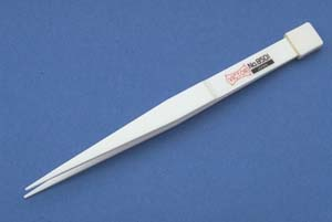 Aven 18801 5" Ceramic Tweezers with Straight 1mm Serrated Tips, 5" Length