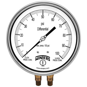 Winters 6" BR DIFFERENTIAL 0/100 PSI 1/4" BACK  PDT8074B