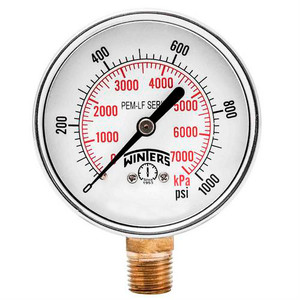 Winters PEM-LF SERIES (LEAD-FREE) 2.5" 0/1000 PSI/KPA 1/4" NPT LM  PEM290LF