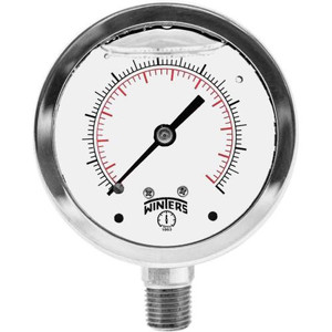 Winters FILLED/SS 1.5" 0-200 PSI/KPA,  1/8" NPT BTM  PFQ1206