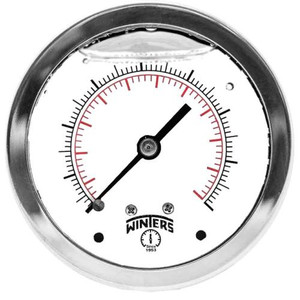 Winters FILLED/SS 1.5" 0-15 PSI/KPA, 1/8" NPT BACK  PFQ1221