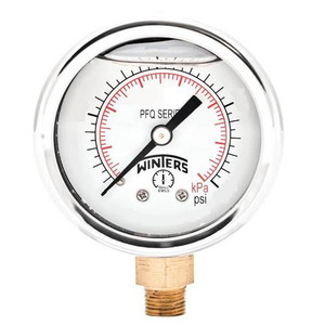 Winters FILLED/BR 2" X 1/8" NPT BTM 0/15000 PSI/KPA  PFQ2425