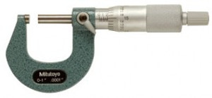 Mitutoyo 103-129 Outside Micrometer, Baked-enamel Finish, Ratchet