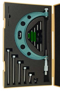 Mitutoyo 104-137 Outside Micrometer with Interchangeable Anvils, 0-6"