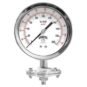 Winters 6" SCHAEFFER GAUGE, 0/60"WC & OZ, 1/2" BTM CONN  PSG60605R1