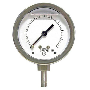 Winters 2.5"DIAL,1/4" X 3/4" BTM TUBE STUB,30"-0-150 PSI  PTS864R1-TS
