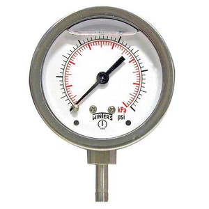 Winters 2.5"DIAL,1/4" X 3/4" BTM TUBE STUB,0/30"Hg/KPA VAC  PTS820-TS