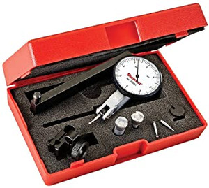 Starrett 12305 Dial Test Indicator with Dovetail Mount and 4 Attachments 2 Extra Contacts, White Dial, 1.25" Diameter,