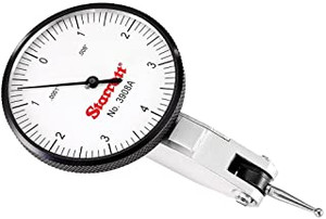 Starrett 12333 Dial Test Indicator with Dovetail Mount and 2 Attachments, White Dial, 1.25" Diameter, 0.030" Graduation