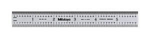 Mitutoyo 182-105, Steel Rule, 6" X 150mm, (1/32, 1/64", 1mm, 1/2mm), 3/64" Thick X 3/4" Wide