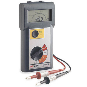 Megger MIT210-EN Insulation/Continuity Tester with Digital Display and Analog Arc, 1000V