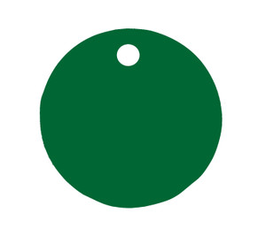 C.H. Hanson 43082 Round Tag-Anodized Aluminum,Green,1" Dia, 5pk