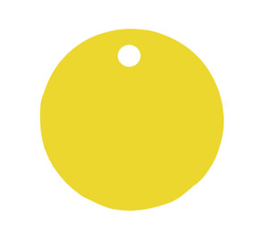 C.H. Hanson 43085 Round Tag-Anodized Aluminum,Yellow,3" Dia, 5pk