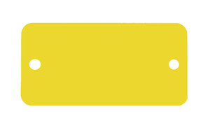 C.H. Hanson 43093 Rec Tag-Anodized Aluminum,Yellow,Rnd Crn,1"x2", 5pk