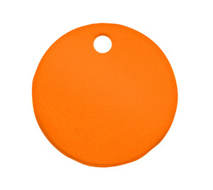 C.H. Hanson Round Tag-Anodized Aluminum,Orange,1-1/4" Dia, 5pk