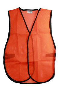 C.H. Hanson 55100 Glow Orange Safety Vest (Made of Soft Mesh)