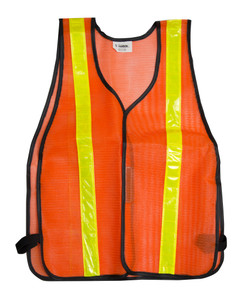 C.H. Hanson 55150 Premium Glow Orange Safety Vest (Wider Reflective)