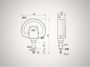 Mahr 4332005 1010 T MILLIMESS, 0.01 MM GRAD DRIP-PROOF