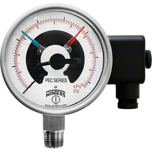 WINTER PEC0216 PEC 4'' SS/SS, 0/10,000 PSI/KPA, 1/2'' NPT BTM, 2 x SPST CONTACTS