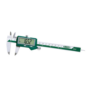 Insize 1126-150R Ip67 Waterproof Electronic Caliper,0-6"/0-150Mm, Graduation .0005"/0.01Mm, With Round Depth Bar