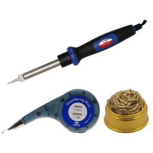 Aven 17521-545-TC - SOLDERING IRON 40W WITH SOLDERING BRASS CLEANING COIL AND SOLDER WICK 17545