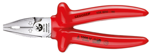 Gedore 6720330 VDE Heavy duty combination pliers with VDE dipped insulation 225 mm VDE 8250-225