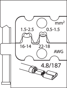 Gedore 1830643 Module insert for flat plugs 4.8 8140-10