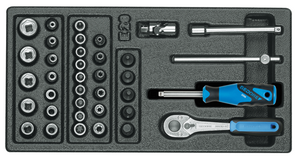 Gedore 6626230 Socket set 1/4" in 1/3 ES tool module 1500 ES-20