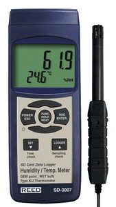 REED Instruments SD-3007 THERMO-HYGROMETER W/ TYPE K THERMOCOUPLE, DATA LOGGER