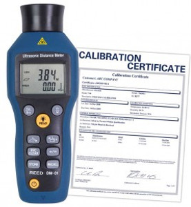 REED Instruments DM-01-NIST DISTANCE MEASURER, ULTRASONIC, 52FT, 16M W/NIST CERT