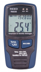 REED Instruments R6030-NIST TEMPERATURE & HUMIDITY DATALOGGER, LCD, -40/158¬¨Ã Ã»F, -40/70¬¨Ã Ã»C, 0-100%RH W/NIST CERT