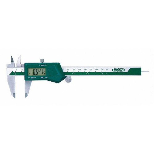 Insize 1119-150 Electronic Caliper With Round Depth Bar, 0-6"/0-150Mm