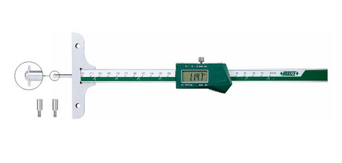 Insize 1148-120E Electronic Depth Gages With Round Depth Bar, Range 0-4.7"/0-120Mm, Graduation .0005"/0.01Mm