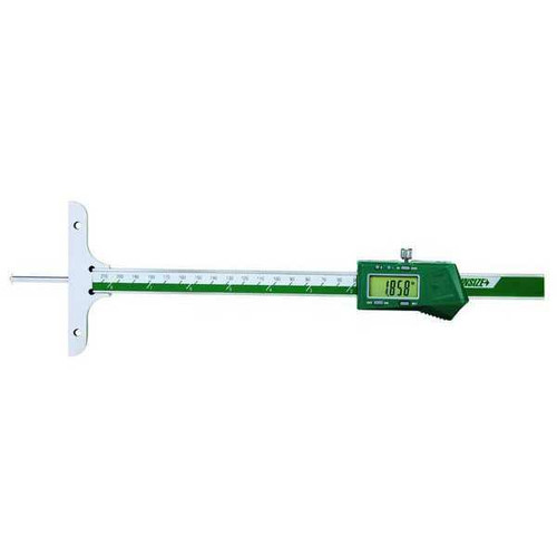 Insize 1148-200E Electronic Depth Gages With Round Depth Bar, Range 0-8"/0-200Mm, Graduation .0005"/0.01Mm