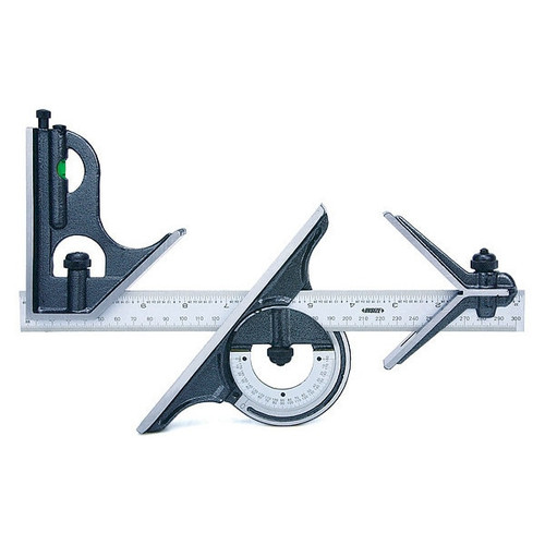 Insize 2278-180E Combination Square Set, Graduation 1/8", 1/16", 1/32", 1/64"