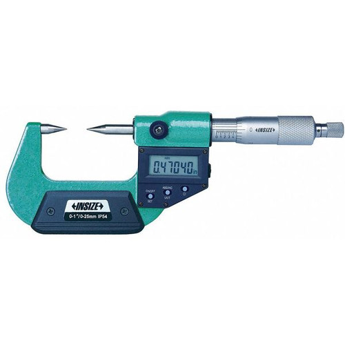 Insize 3530-25Be Electronic Point Micrometer, 0-1"/0-25Mm, Type B