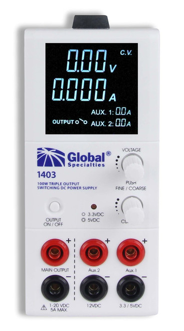 Global Specialties 1403 100W Triple Ouput Switching DC Power Supply