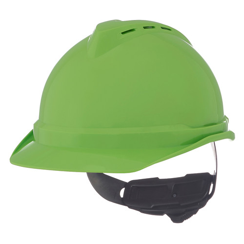 MSA 10035213 Cap,V-Gard 500 Vent,Fas-Trac 6Pt,Brt Gn