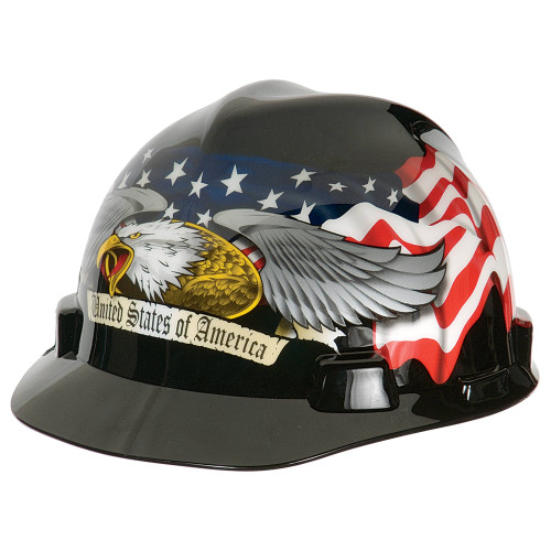 MSA 10079479 Cap, V-Gard, Fas-Trac,Blk American Eagl